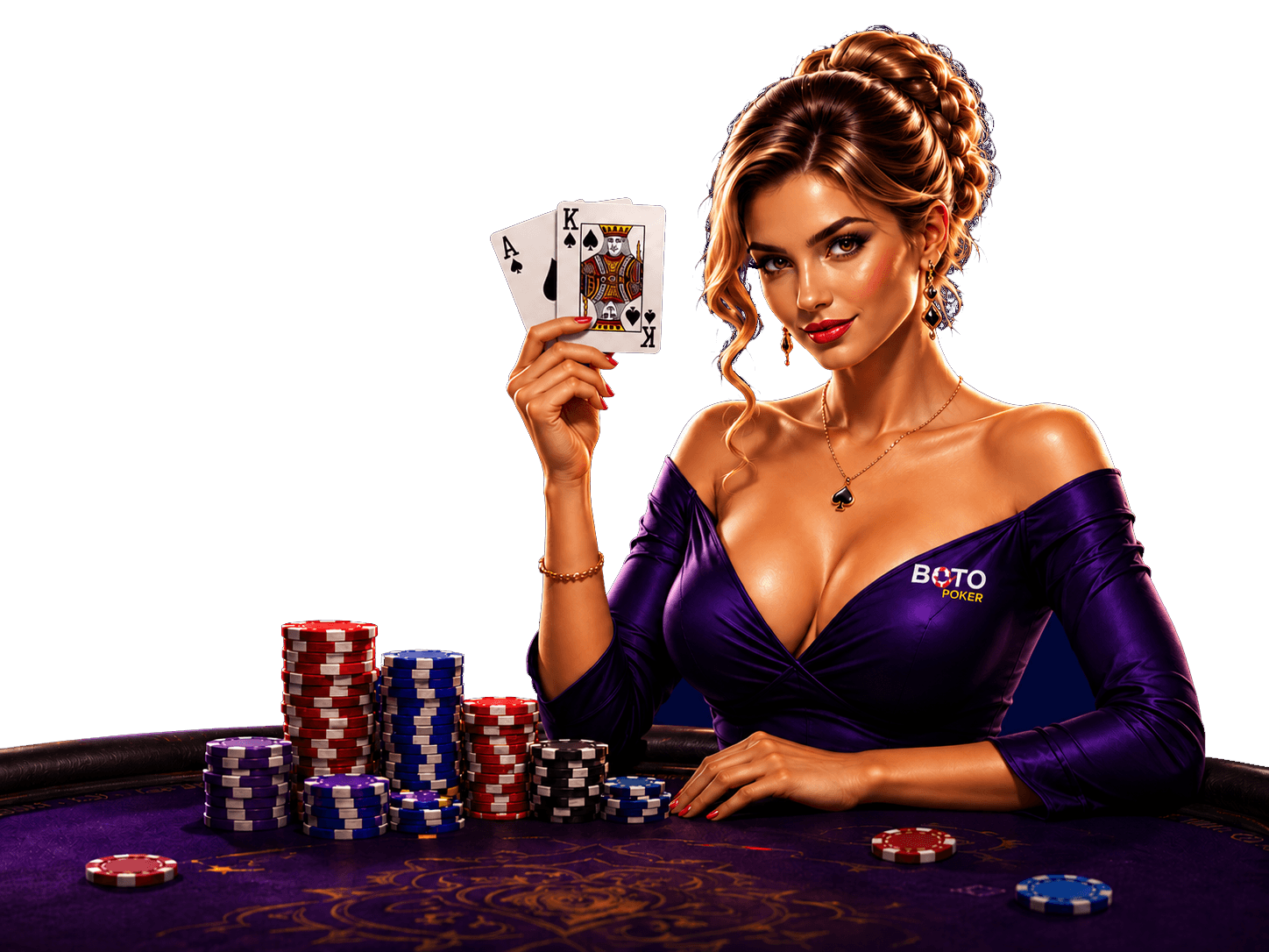 Poker dealer holding cards